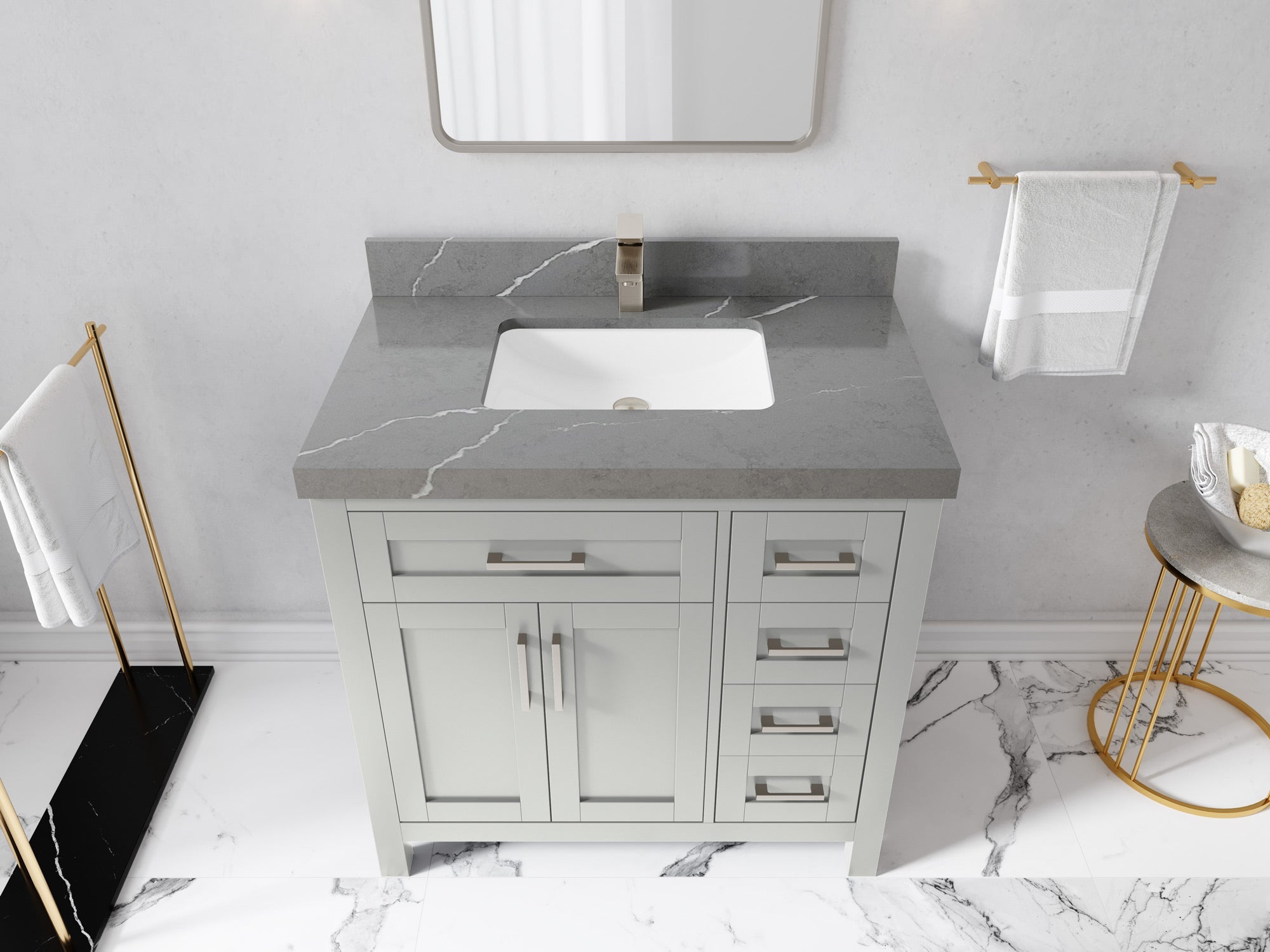 Cambridge 36 in. W x 22 in. D Single Center Sink Bathroom Vanity - Willow Bath and Vanity