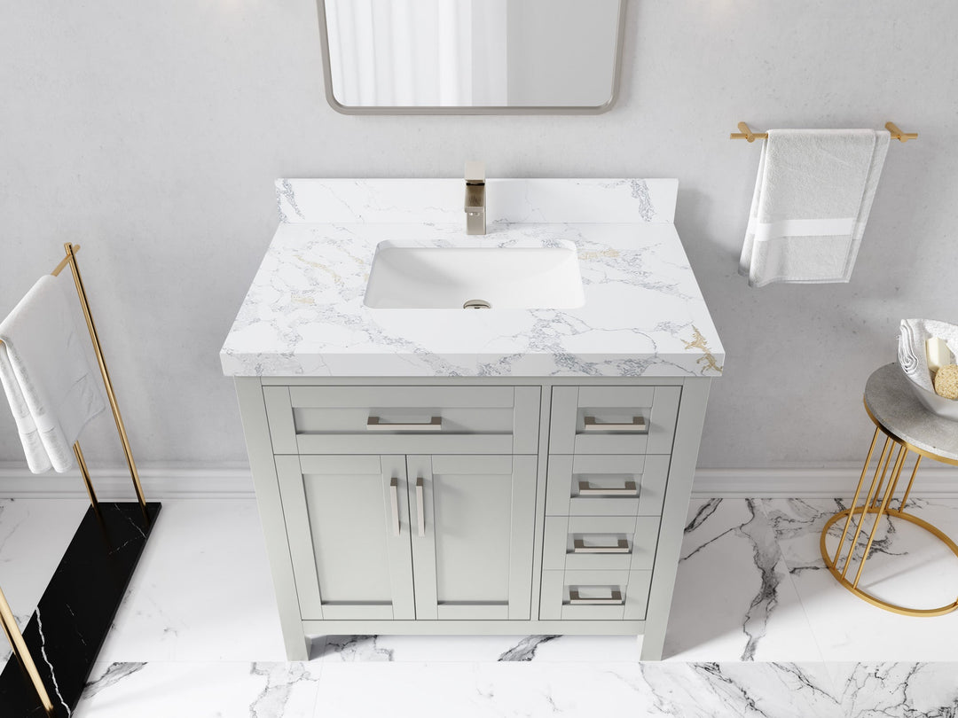 Cambridge 36 in. W x 22 in. D Single Center Sink Bathroom Vanity - Willow Bath and Vanity