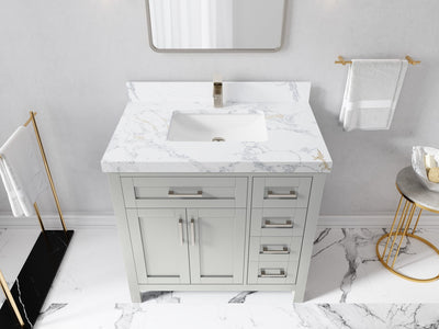 Cambridge 36 in. W x 22 in. D Single Center Sink Bathroom Vanity - Willow Bath and Vanity