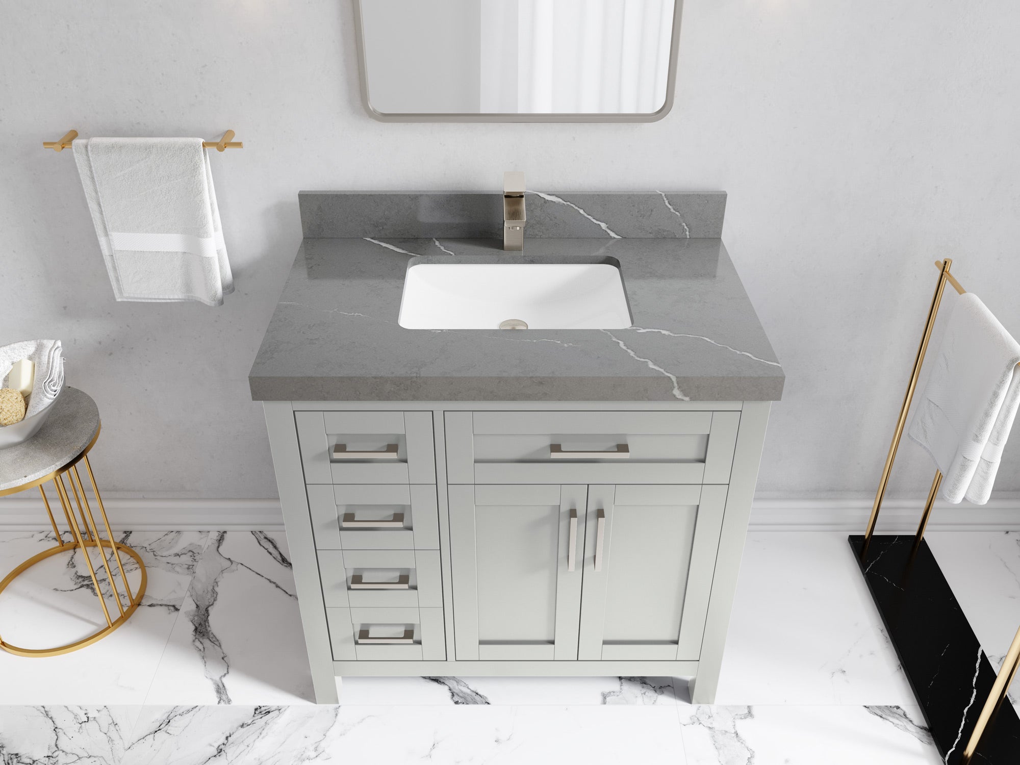 Cambridge 36 in. W x 22 in. D Single Center Sink Bathroom vanity - Willow Bath and Vanity