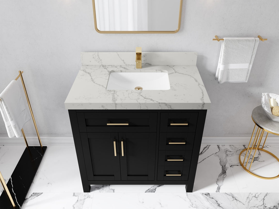 Cambridge 36 in. W x 22 in. D Single Center Sink Bathroom Vanity - Willow Bath and Vanity