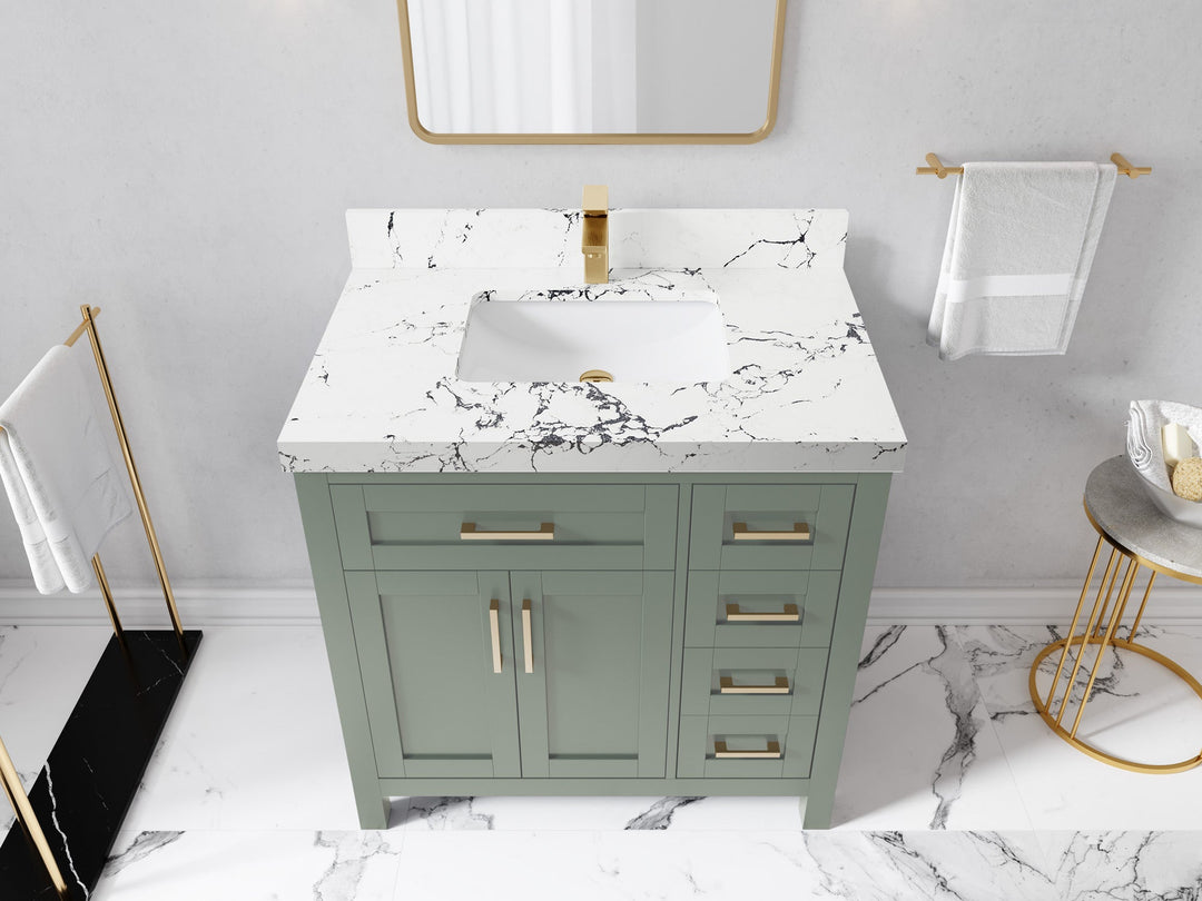 Cambridge 36 in. W x 22 in. D Single Center Sink Bathroom Vanity - Willow Bath and Vanity