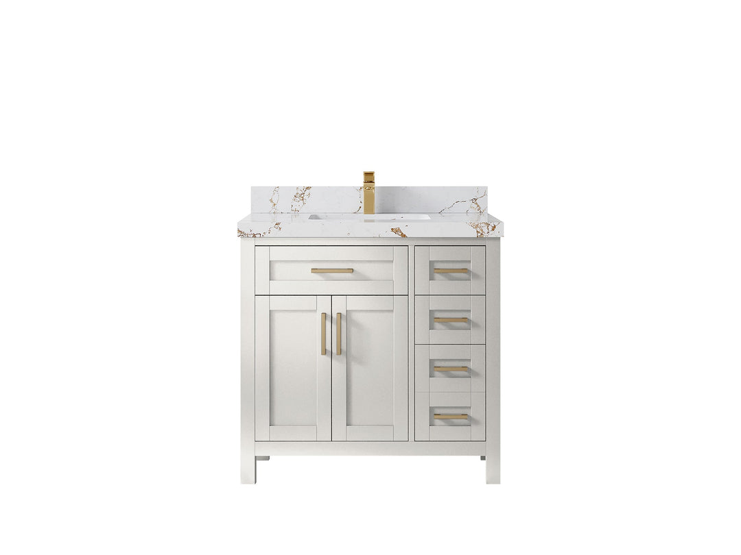 Cambridge 36 in. W x 22 in. D Single Center Sink Bathroom Vanity - Willow Bath and Vanity