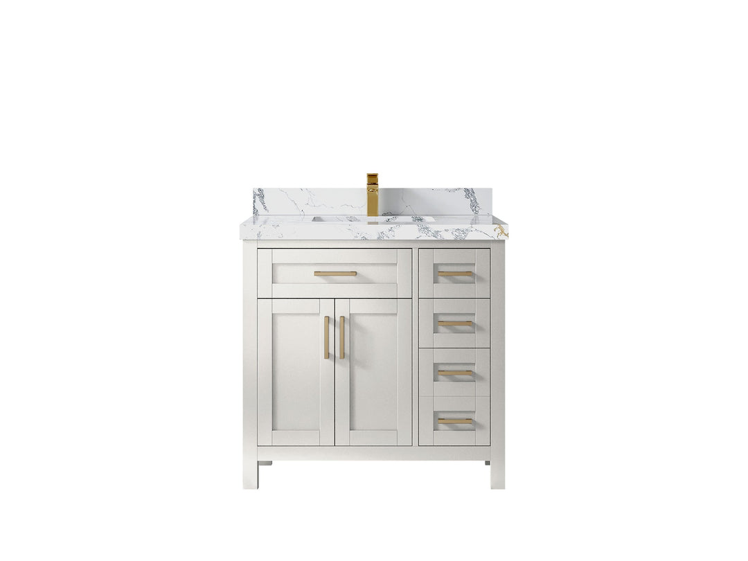 Cambridge 36 in. W x 22 in. D Single Center Sink Bathroom Vanity - Willow Bath and Vanity
