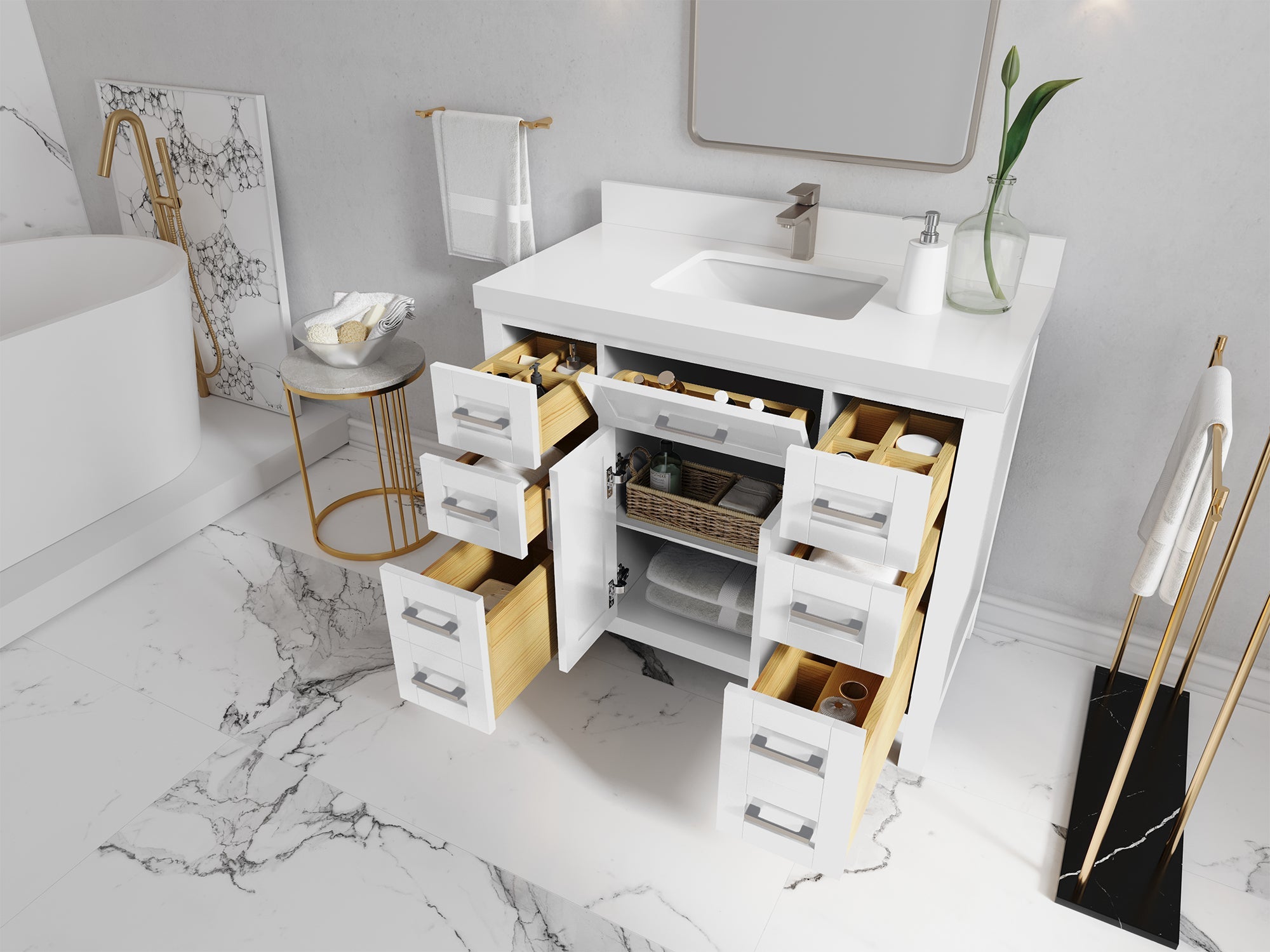 Cambridge 42 in. W x 22 in. D Single Sink Bathroom Vanity - Willow Bath and Vanity