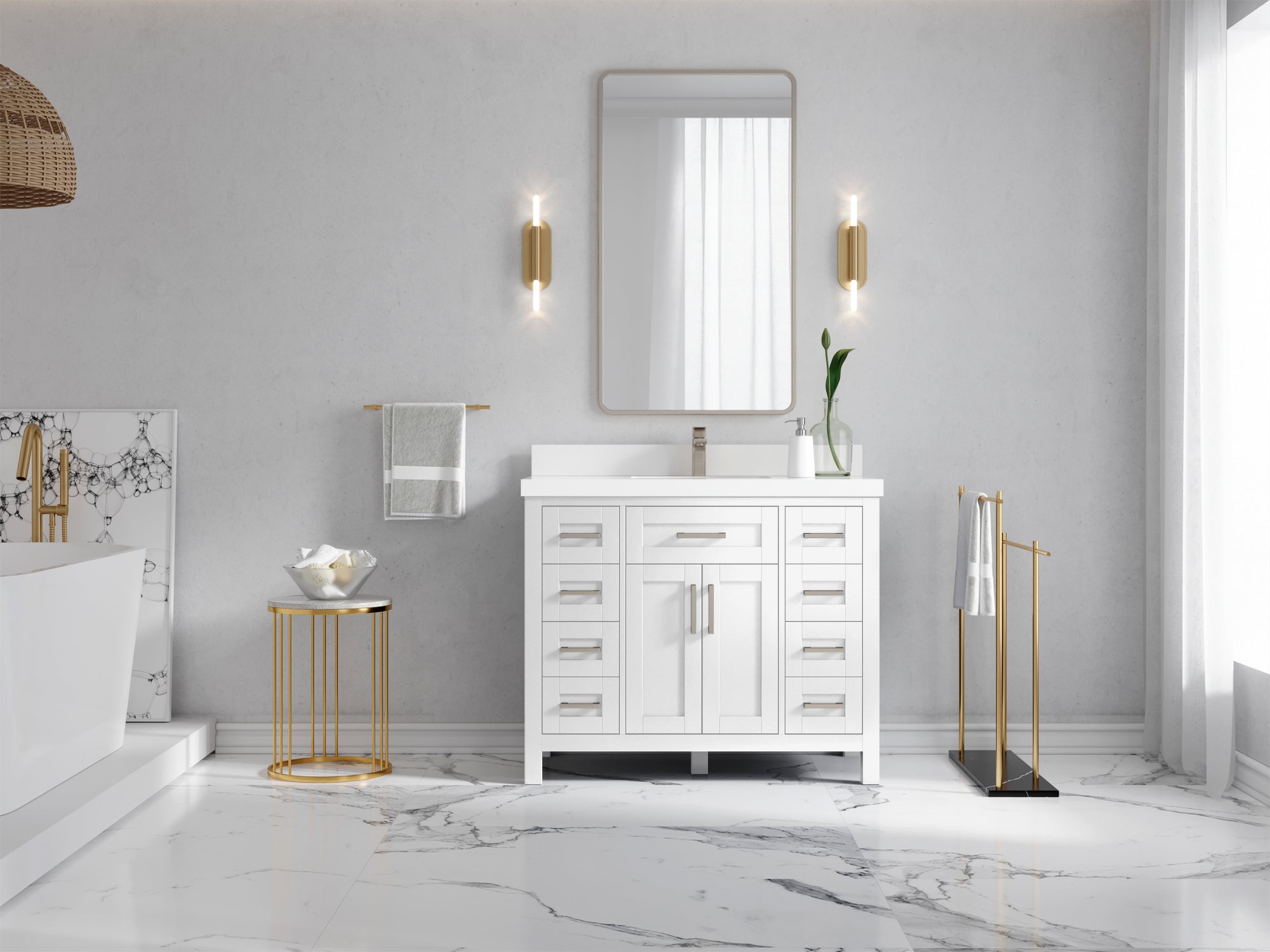 Cambridge 42 in. W x 22 in. D Single Sink Bathroom Vanity - Willow Bath and Vanity