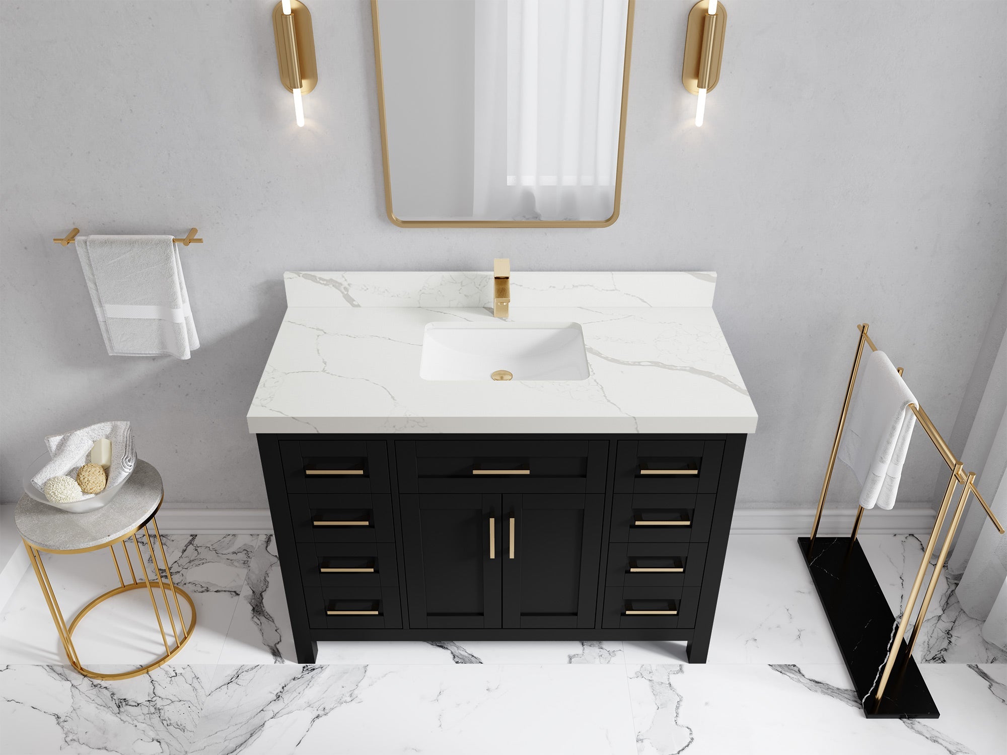 Cambridge 48 in. W x 22 in. D Single Sink Bathroom Vanity - Willow Bath and Vanity