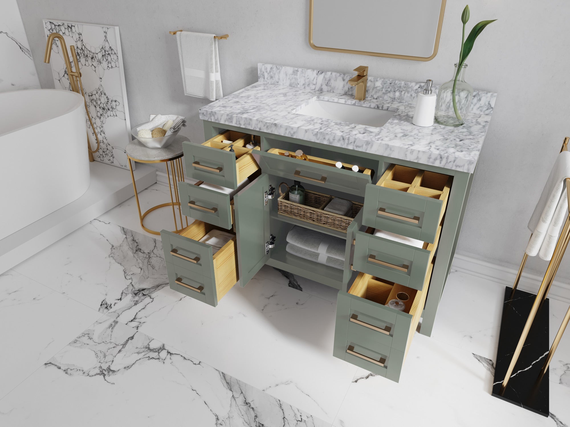 Cambridge 48 in. W x 22 in. D Single Sink Bathroom Vanity - Willow Bath and Vanity