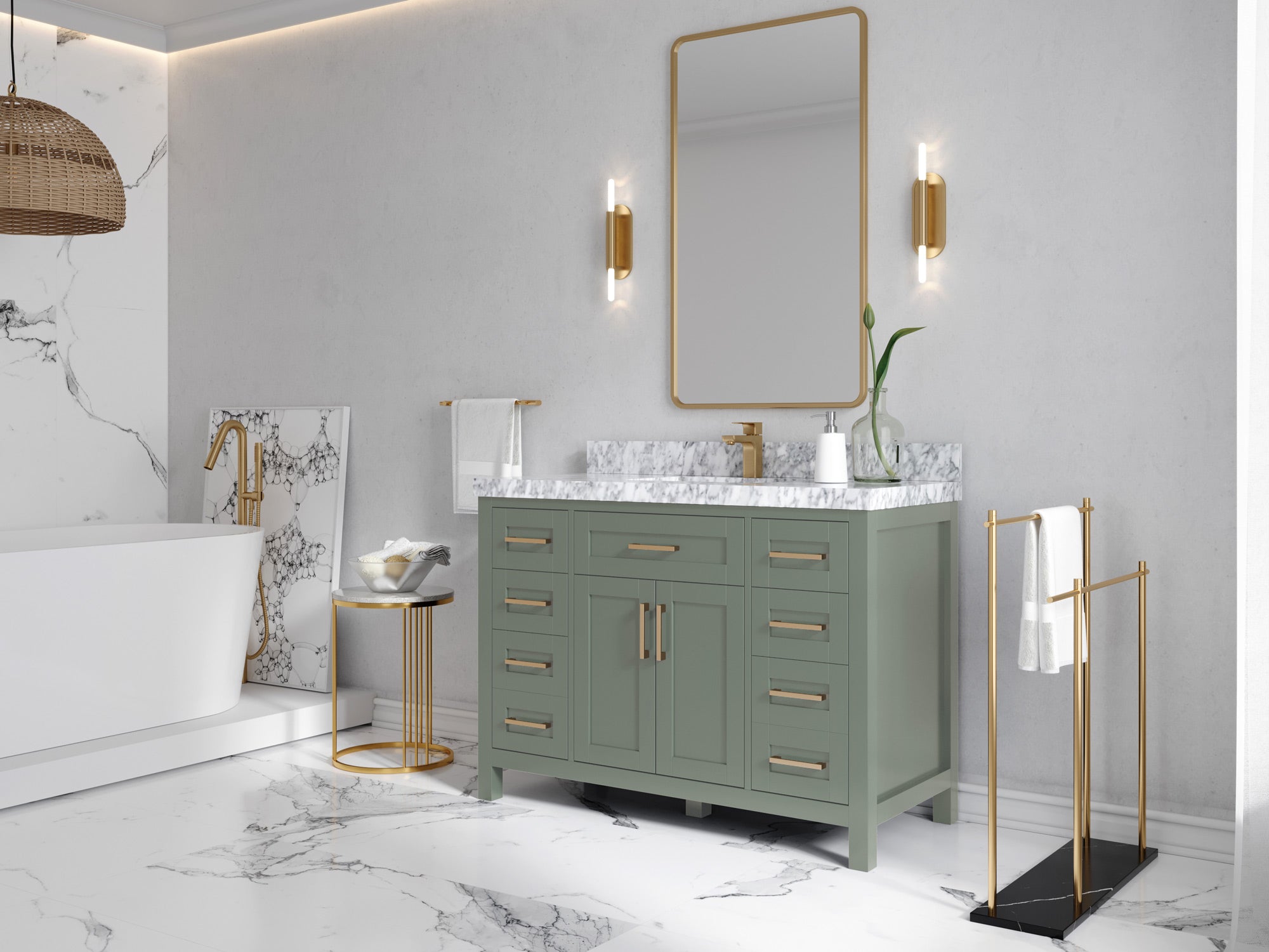 Cambridge 48 in. W x 22 in. D Single Sink Bathroom Vanity - Willow Bath and Vanity