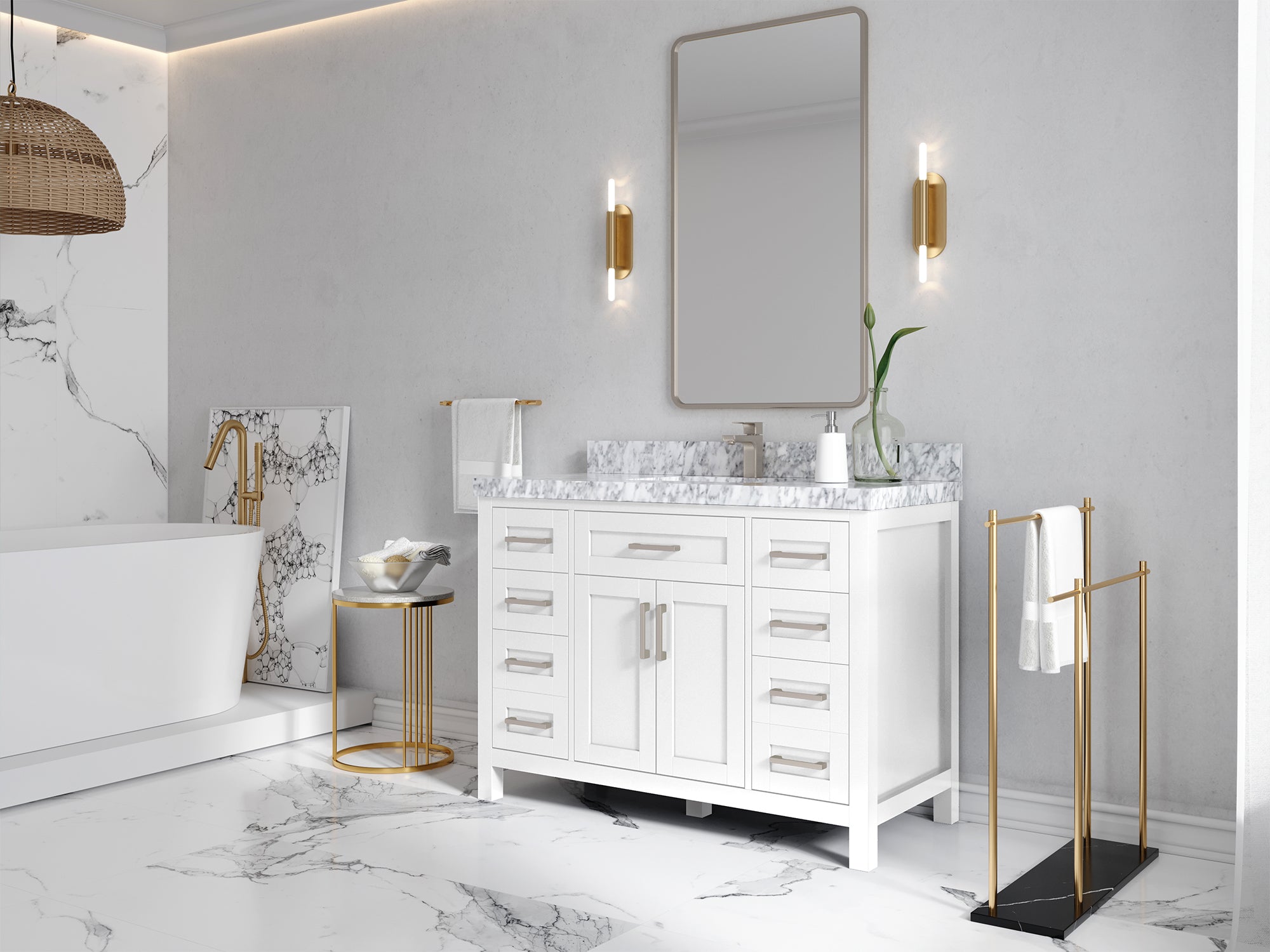 Cambridge 48 in. W x 22 in. D Single Sink Bathroom Vanity - Willow Bath and Vanity