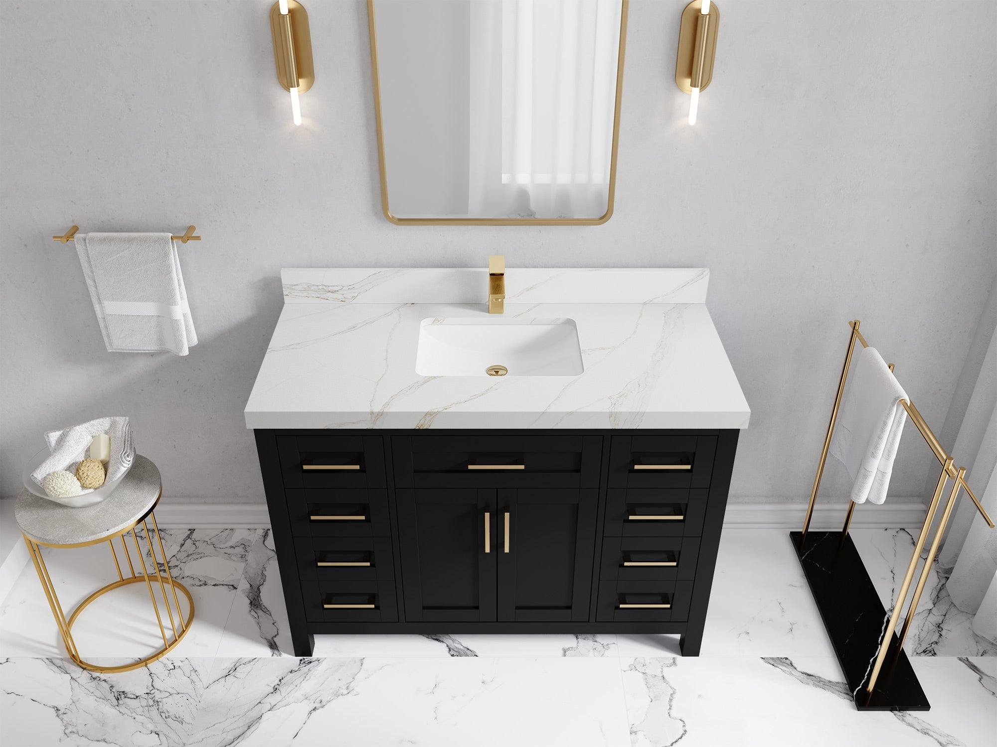 Cambridge 48 in. W x 22 in. D Single Sink Bathroom Vanity - Willow Bath and Vanity