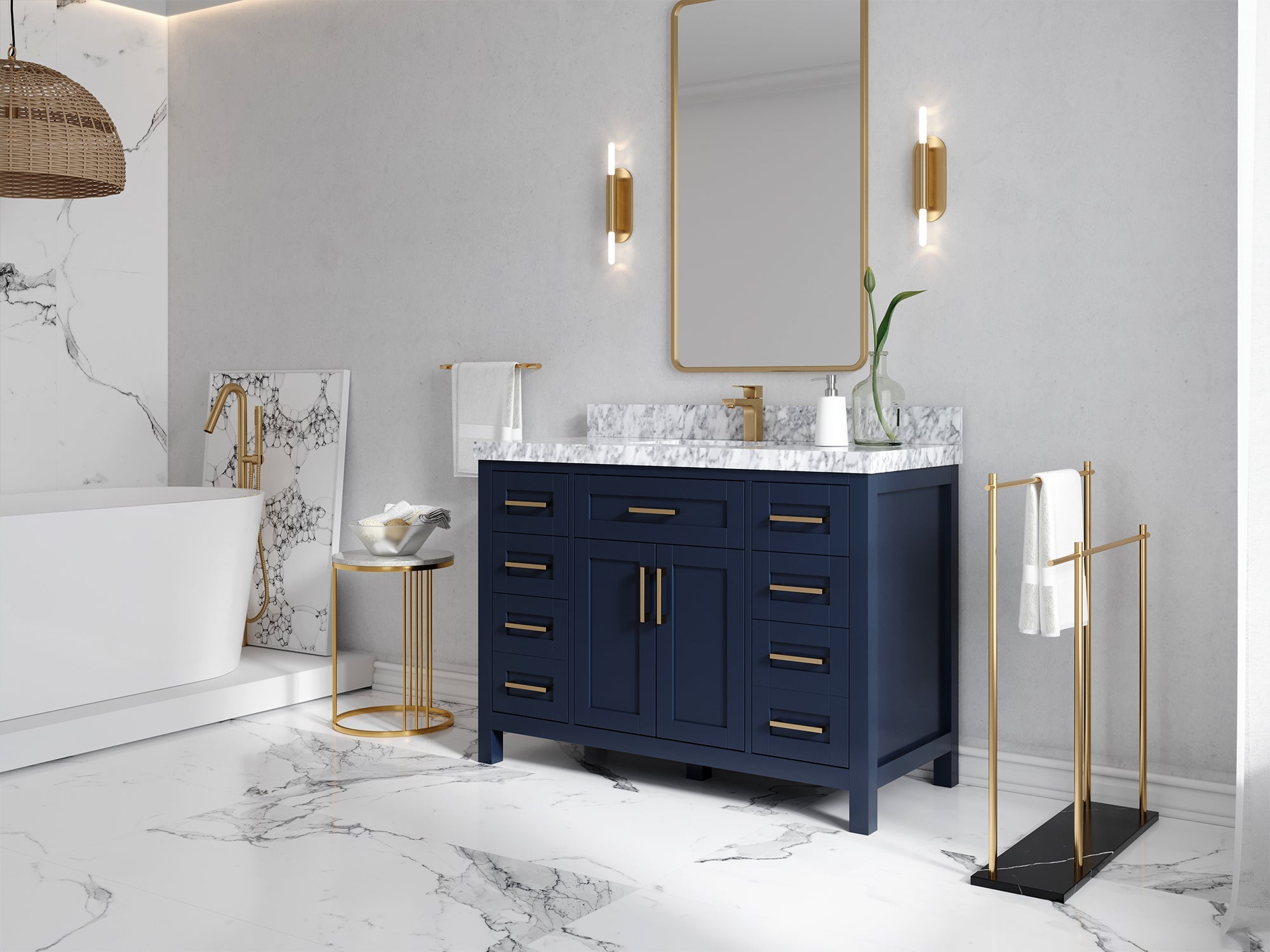 Cambridge 48 in. W x 22 in. D Single Sink Bathroom Vanity - Willow Bath and Vanity