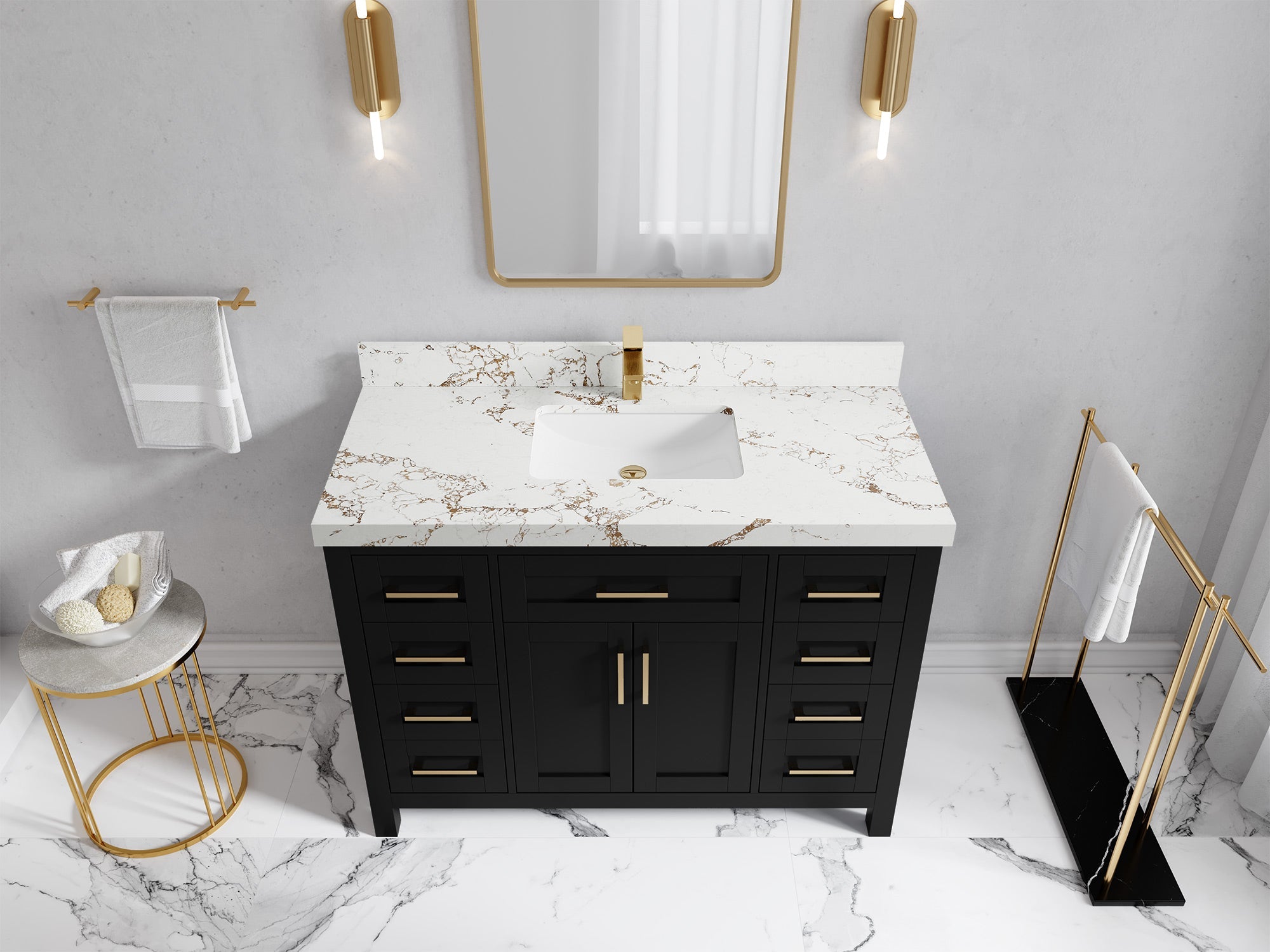 Cambridge 48 in. W x 22 in. D Single Sink Bathroom Vanity - Willow Bath and Vanity