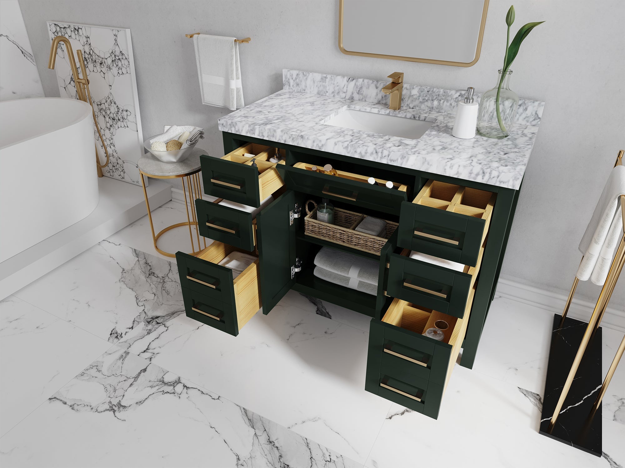 Cambridge 48 in. W x 22 in. D Single Sink Bathroom Vanity - Willow Bath and Vanity