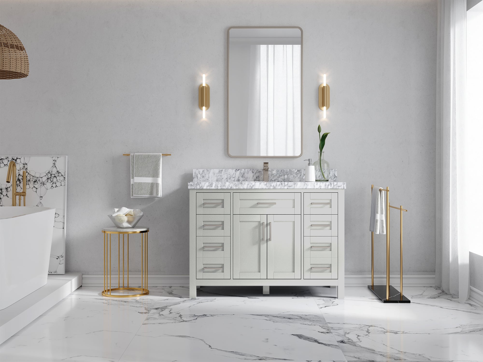 Cambridge 48 in. W x 22 in. D Single Sink Bathroom Vanity - Willow Bath and Vanity