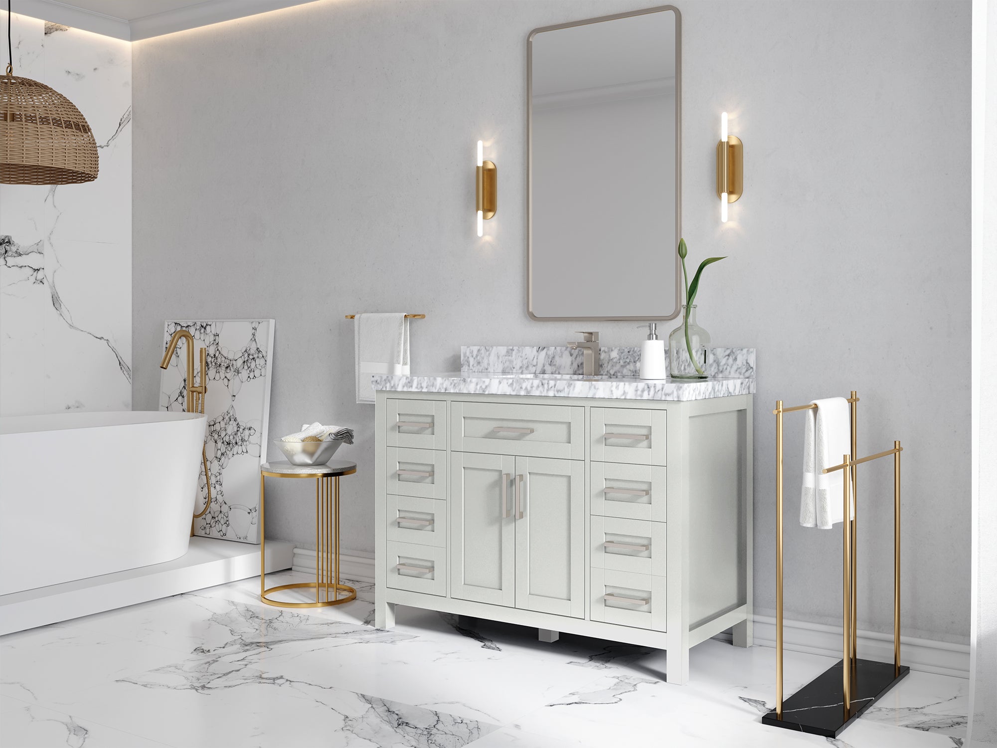 Cambridge 48 in. W x 22 in. D Single Sink Bathroom Vanity - Willow Bath and Vanity