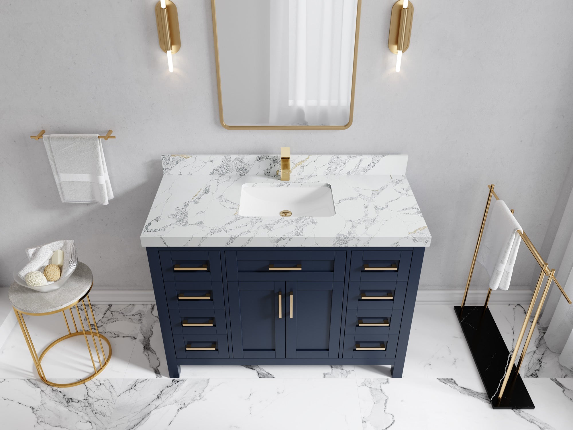 Cambridge 48 in. W x 22 in. D Single Sink Bathroom Vanity - Willow Bath and Vanity