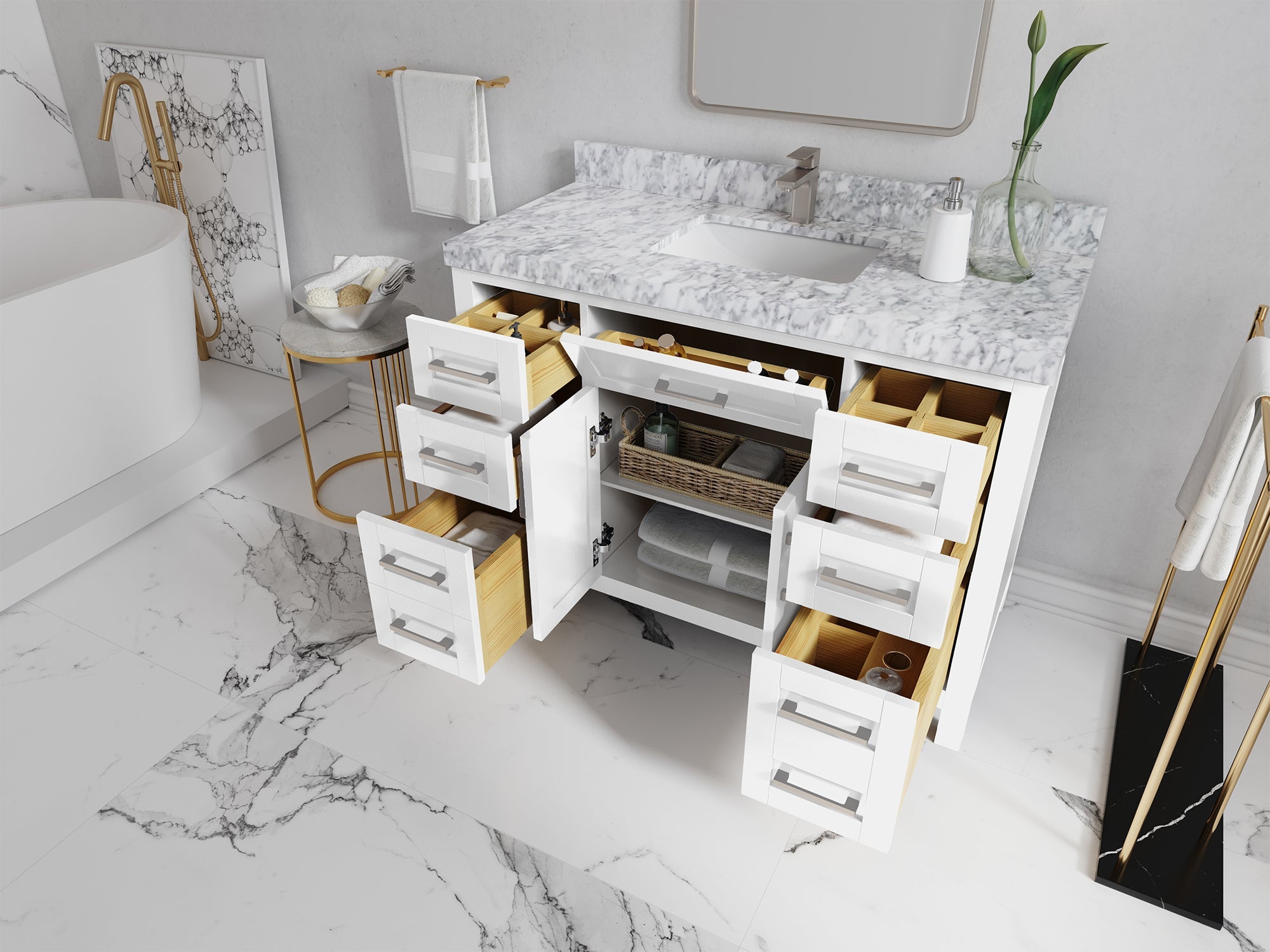 Cambridge 48 in. W x 22 in. D Single Sink Bathroom Vanity - Willow Bath and Vanity