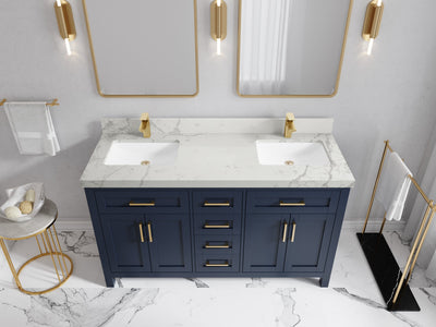 Cambridge 60 in. W x 22 in. D Double Sink Bathroom Vanity - Willow Bath and Vanity