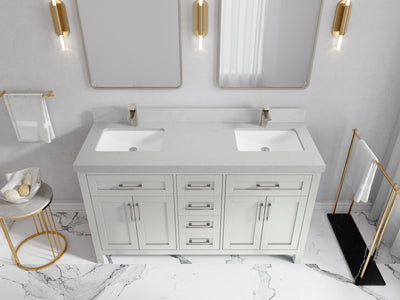 Cambridge 60 in. W x 22 in. D Double Sink Bathroom Vanity - Willow Bath and Vanity