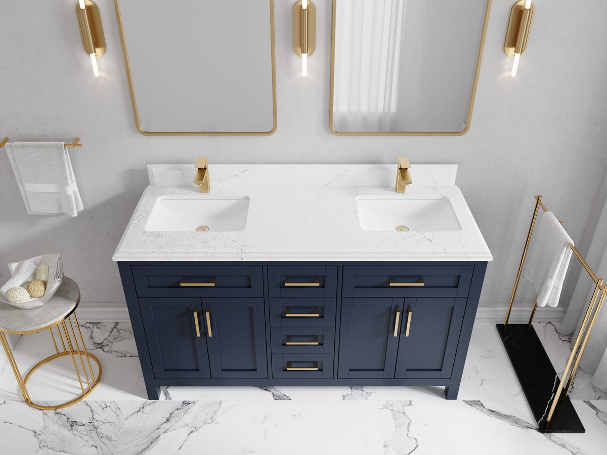 Cambridge 60 in. W x 22 in. D Double Sink Bathroom Vanity - Willow Bath and Vanity