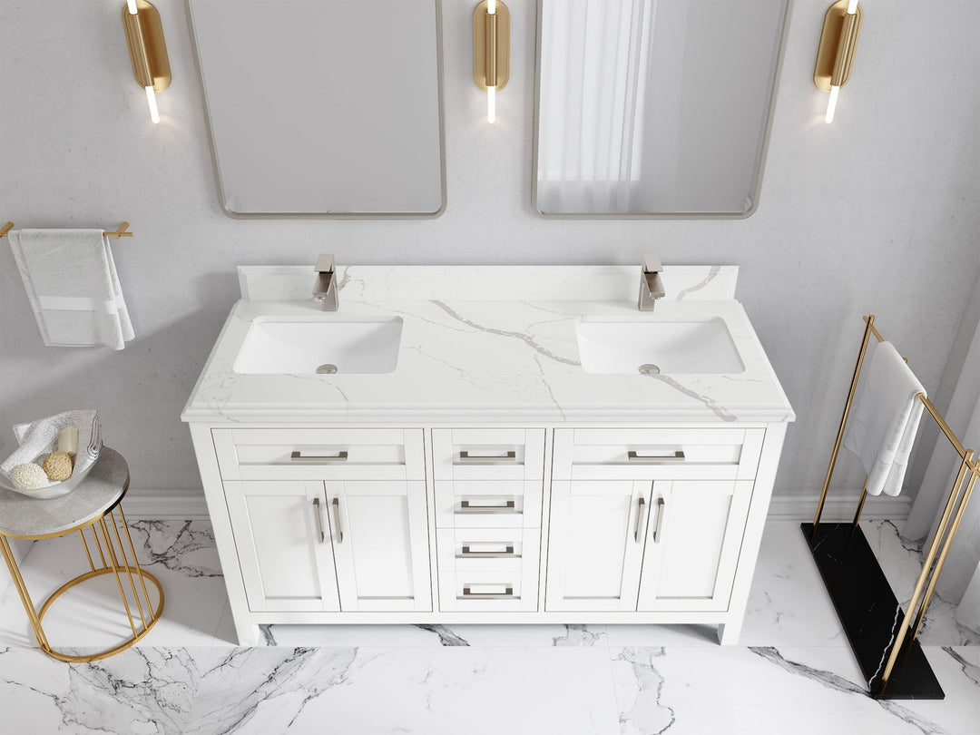 Cambridge 60 in. W x 22 in. D Double Sink Bathroom Vanity - Willow Bath and Vanity