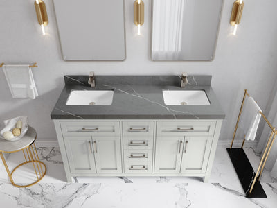 Cambridge 60 in. W x 22 in. D Double Sink Bathroom Vanity - Willow Bath and Vanity
