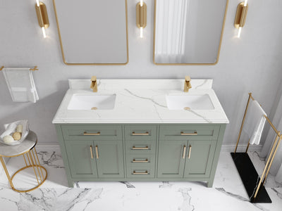 Cambridge 60 in. W x 22 in. D Double Sink Bathroom Vanity - Willow Bath and Vanity