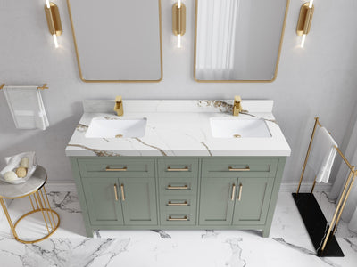Cambridge 60 in. W x 22 in. D Double Sink Bathroom Vanity - Willow Bath and Vanity