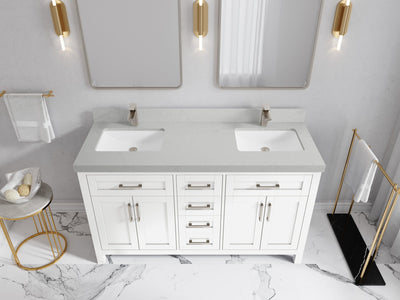 Cambridge 60 in. W x 22 in. D Double Sink Bathroom Vanity - Willow Bath and Vanity