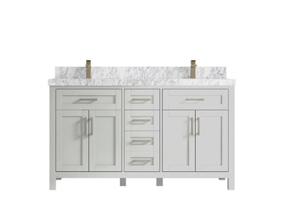 Cambridge 60 in. W x 22 in. D Double Sink Bathroom Vanity - Willow Bath and Vanity