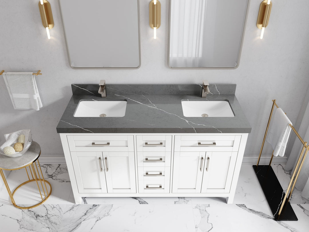 Cambridge 60 in. W x 22 in. D Double Sink Bathroom Vanity - Willow Bath and Vanity