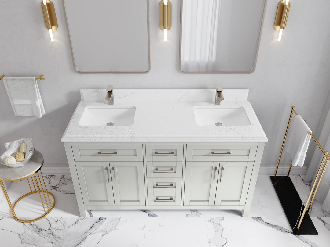 Cambridge 60 in. W x 22 in. D Double Sink Bathroom Vanity - Willow Bath and Vanity
