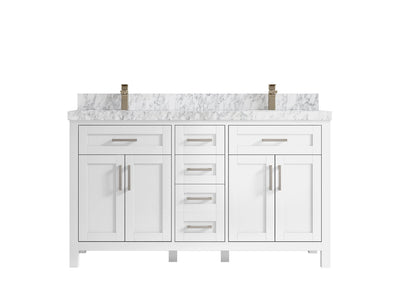 Cambridge 60 in. W x 22 in. D Double Sink Bathroom Vanity - Willow Bath and Vanity