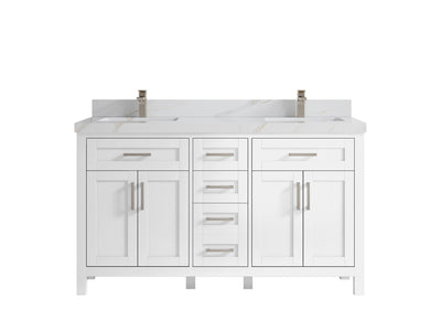 Cambridge 60 in. W x 22 in. D Double Sink Bathroom Vanity - Willow Bath and Vanity