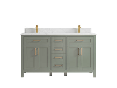 Cambridge 60 in. W x 22 in. D Double Sink Bathroom Vanity - Willow Bath and Vanity