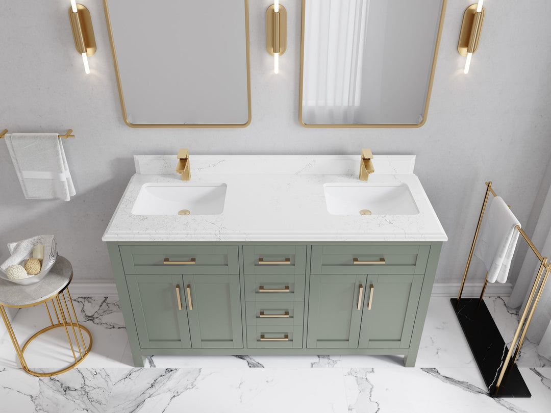 Cambridge 60 in. W x 22 in. D Double Sink Bathroom Vanity - Willow Bath and Vanity