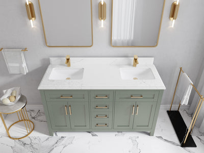 Cambridge 60 in. W x 22 in. D Double Sink Bathroom Vanity - Willow Bath and Vanity