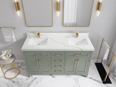 Cambridge 60 in. W x 22 in. D Double Sink Bathroom Vanity - Willow Bath and Vanity