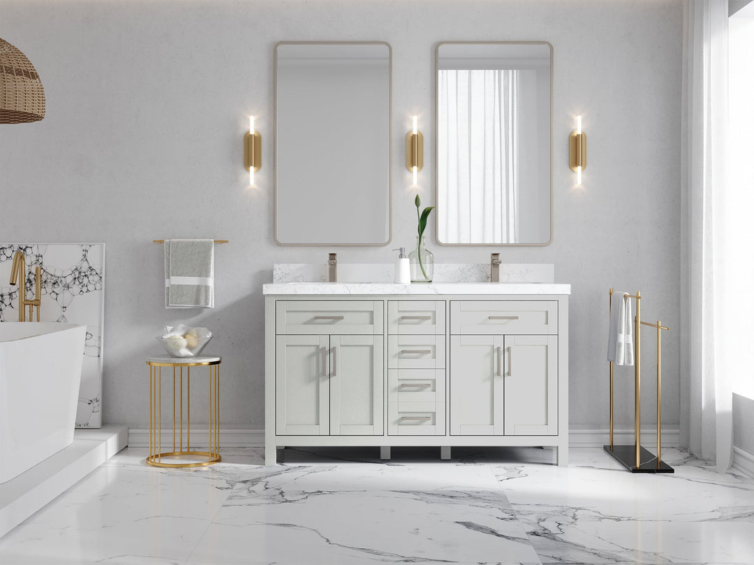 Cambridge 60 in. W x 22 in. D Double Sink Bathroom Vanity - Willow Bath and Vanity
