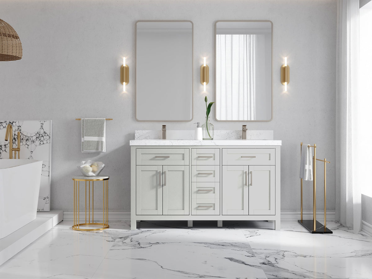 Cambridge 60 in. W x 22 in. D Double Sink Bathroom Vanity - Willow Bath and Vanity