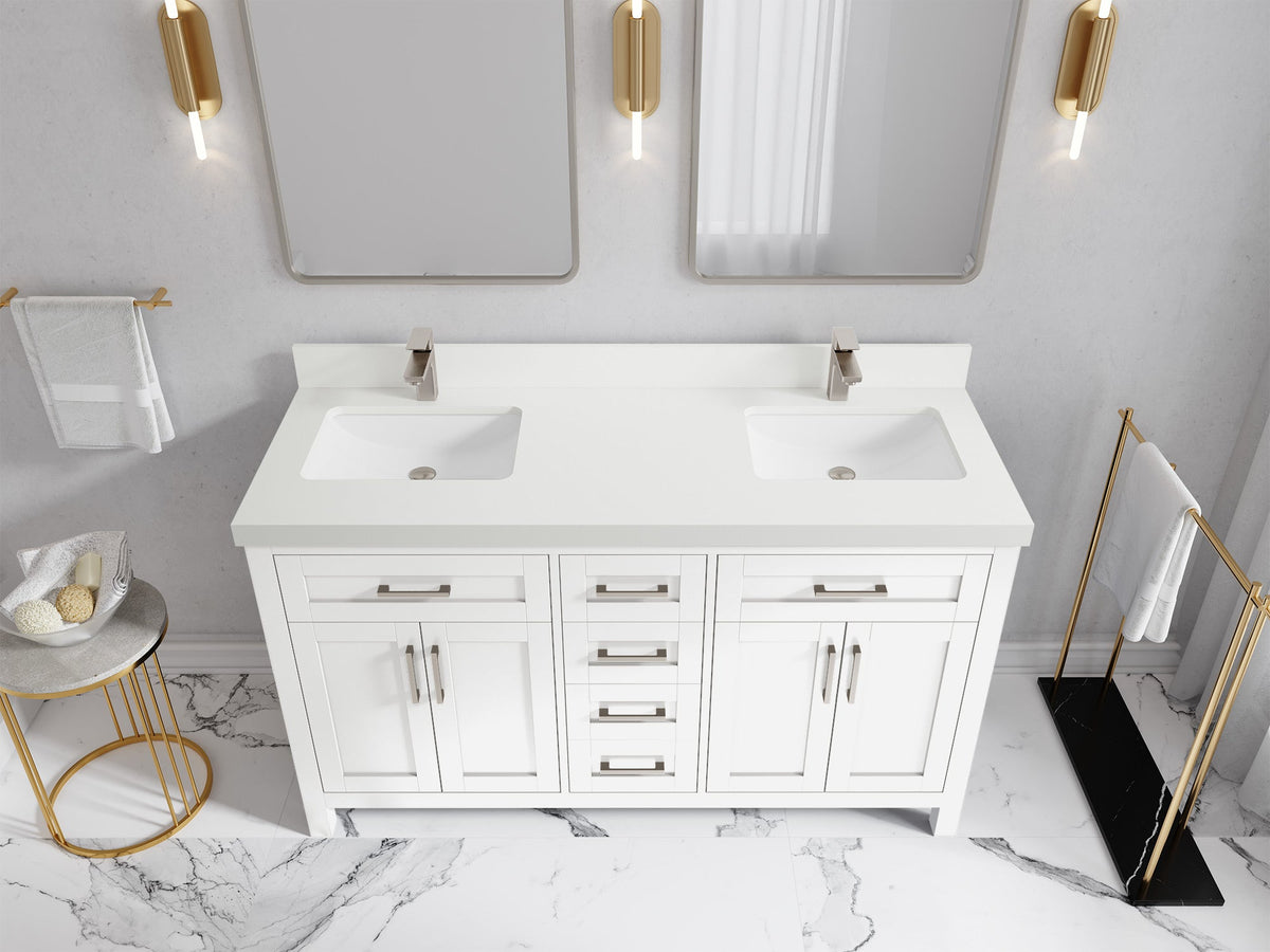 Cambridge 60 in. W x 22 in. D Double Sink Bathroom Vanity - Willow Bath and Vanity