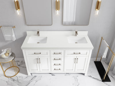 Cambridge 60 in. W x 22 in. D Double Sink Bathroom Vanity - Willow Bath and Vanity