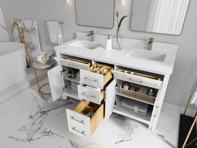 Cambridge 60 in. W x 22 in. D Double Sink Bathroom Vanity - Willow Bath and Vanity