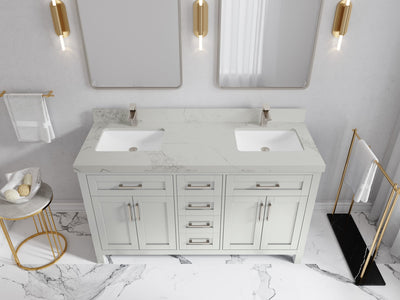 Cambridge 60 in. W x 22 in. D Double Sink Bathroom Vanity - Willow Bath and Vanity
