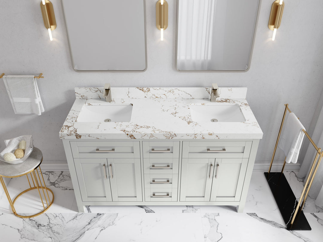 Cambridge 60 in. W x 22 in. D Double Sink Bathroom Vanity - Willow Bath and Vanity