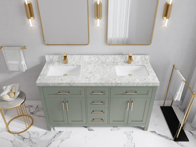 Cambridge 60 in. W x 22 in. D Double Sink Bathroom Vanity - Willow Bath and Vanity