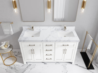 Cambridge 60 in. W x 22 in. D Double Sink Bathroom Vanity - Willow Bath and Vanity