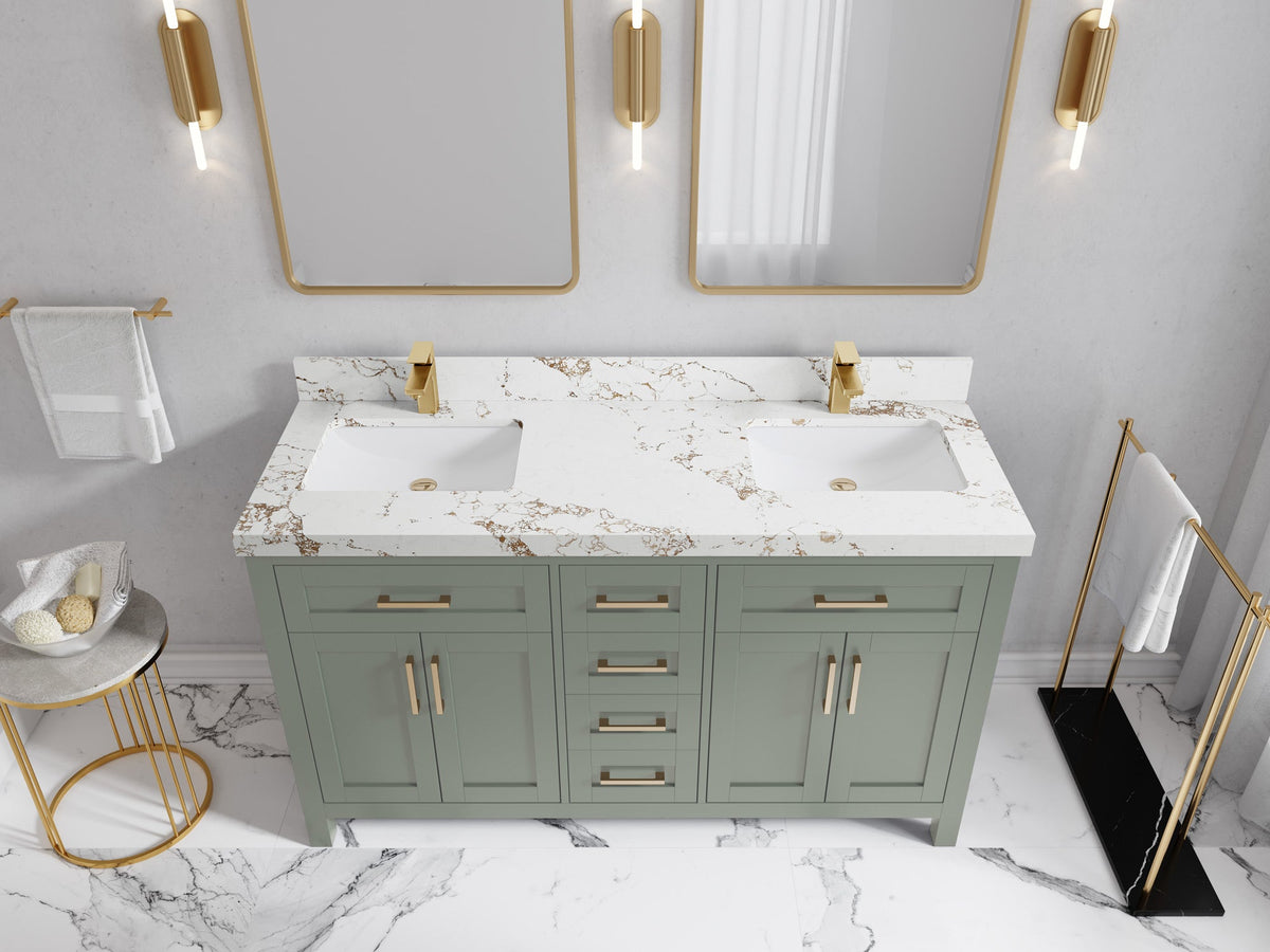 Cambridge 60 in. W x 22 in. D Double Sink Bathroom Vanity - Willow Bath and Vanity