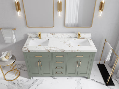 Cambridge 60 in. W x 22 in. D Double Sink Bathroom Vanity - Willow Bath and Vanity